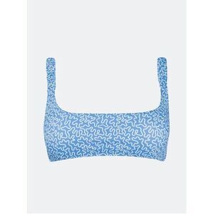 NEW FISCH Colombier Square Neck Bikini‎ Top, Blue, Medium